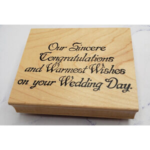 Northwoods Congratulations And Warmest Wedding Day Wishes Mounted Rubber Stamp